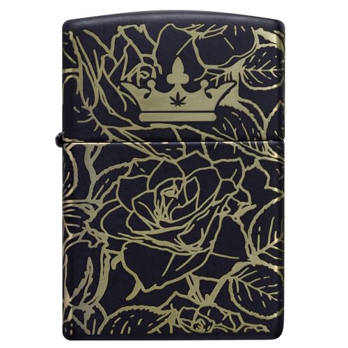 Encendedor Zippo Queen of Bud diseño rosas negro mate miniatura 2