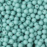 500PCS 8MM Matte Sky Blue Acrylic Round Beads - Frosted Gumball Bubblegum Chunky Balls for Jewelry Making, Bracelet and Necklace Crafts