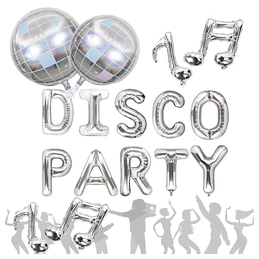 JeVenis - Juego de 5 globos de fiesta disco, decoración de fiesta de fiebre disco, decoración de fiesta disco de los años 70