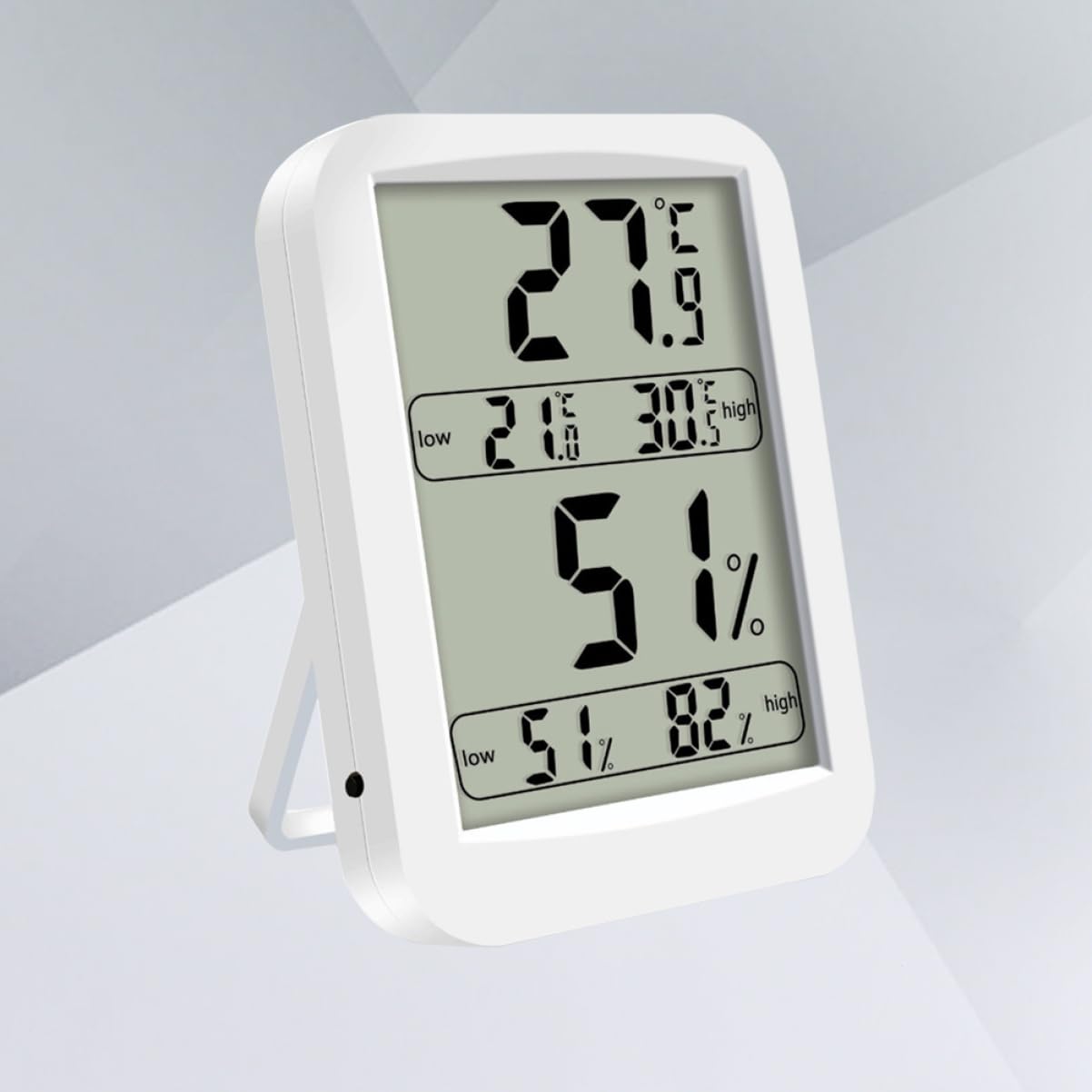 Sosoport Hygromètre Numérique D'intérieur Grand Écran pour Maison Bureau Chambre Bébé, Thermomètre Domestique Précis sans Piles, Mesure Température et Humidité, Affichage Stable