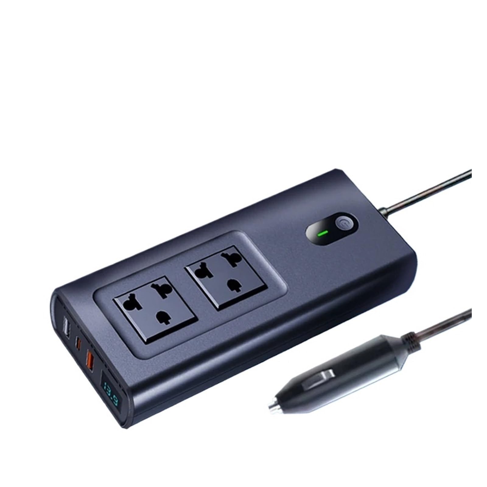 Inwertery, 150W Inwerter samochodowy USB typu C 30W DC 12V do AC Auto Power Invertor Szybkie ładowanie do zasilacza samochodowego