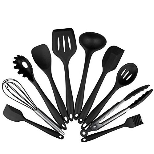 Utensilios Cocina de Silicona 10 Piezas, Juego de Cocina Resistente al Calor,...