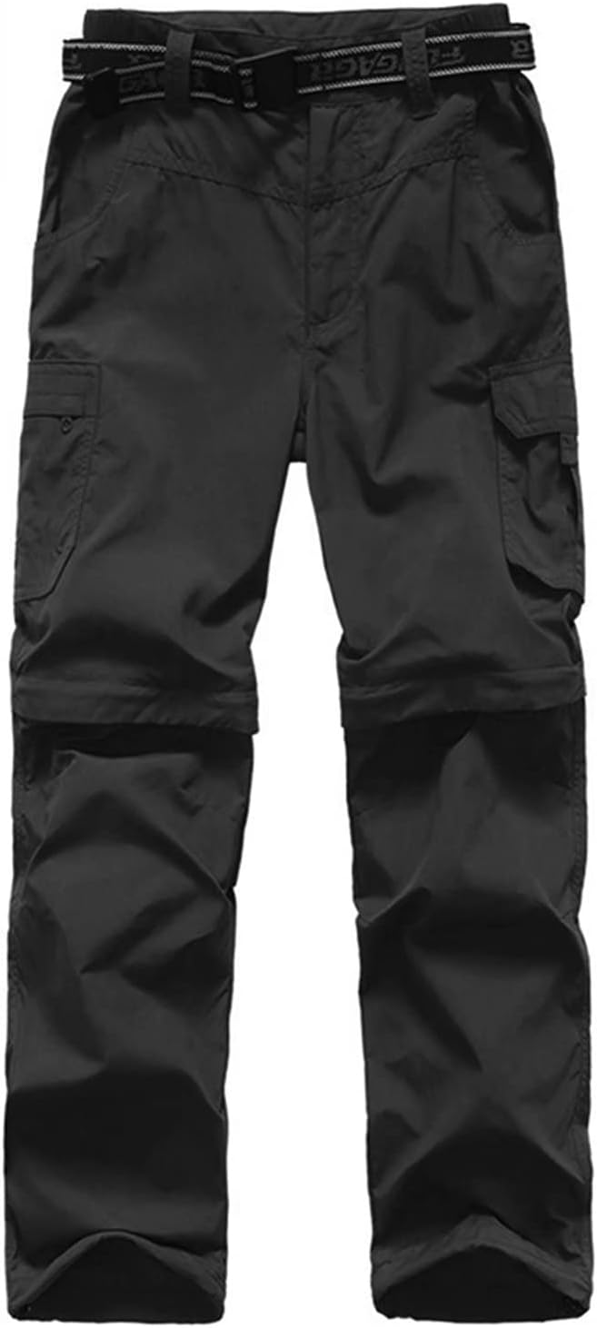 JOMLUN Boys Cargo Pants Kids Outdoor Quick Dry Convertible Zip Off Hiking Climbing Casual Trousers Youth Scout Pants