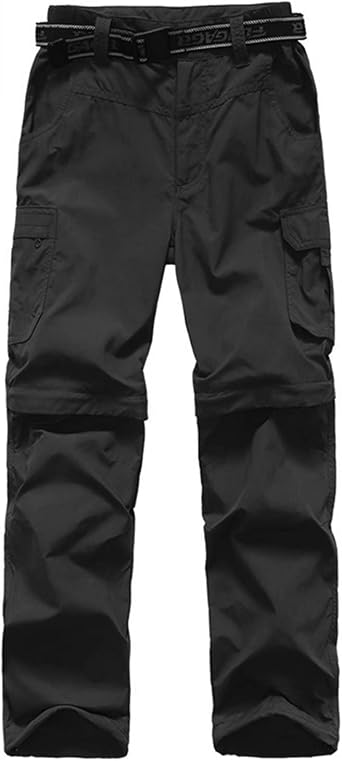 JOMLUN Boys Cargo Pants Kids Outdoor Quick Dry Convertible Zip Off Hiking Climbing Casual Trousers Youth Scout Pants