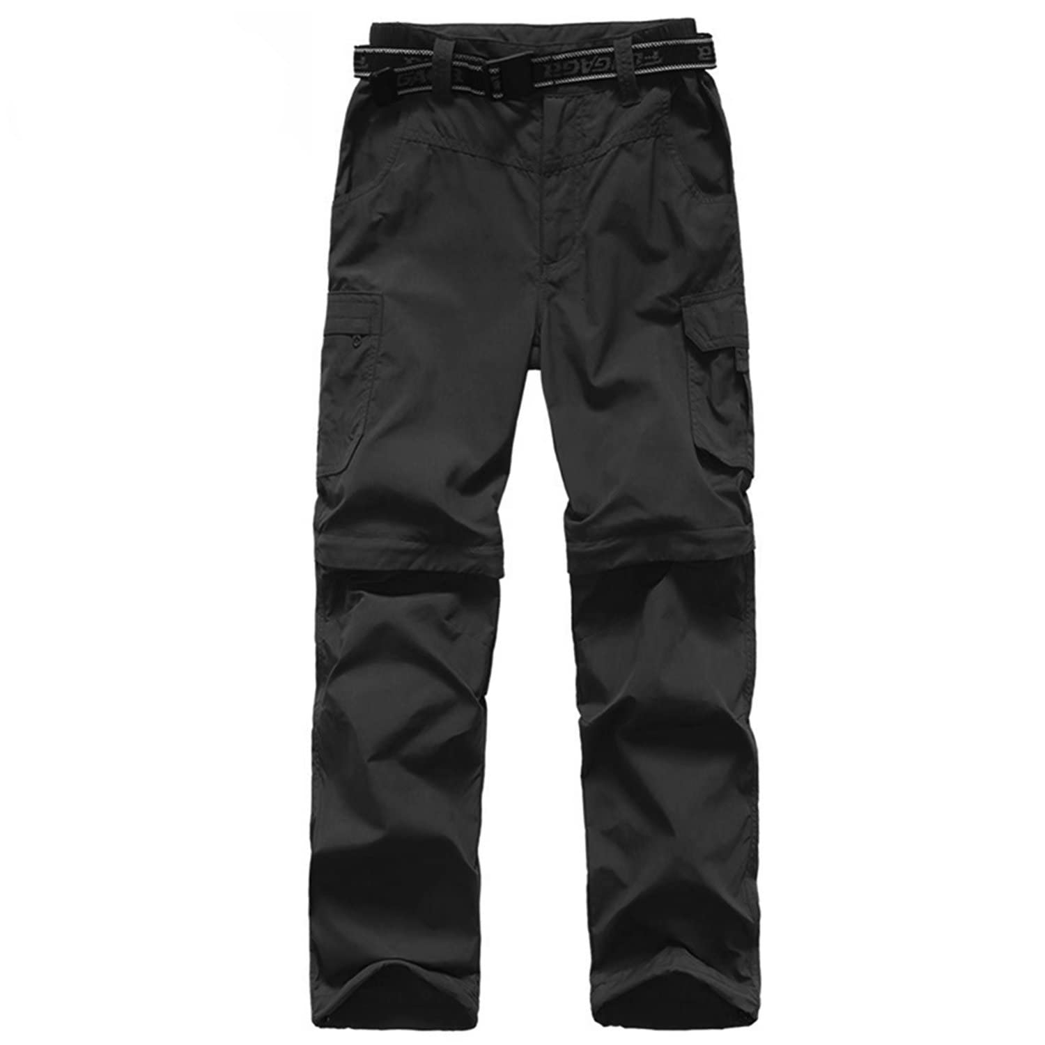 FLYGAGA Kinder Outdoorhose Wanderhose Zip Off Hose abnehmbare hosebeine Shorts Trekkinghose Unisex Jugend Mädchen Sommer mit Gürtel Schnelltrocknend Atmungsaktiv