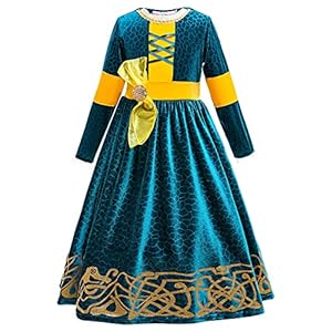 New front Disfraz Clásico de Mérida Disfraz Princesa Niña Vestido de Princesa Disfraz Halloween Niña para Fiesta de Cosplay, Cumpleaños, Ceremonias, Halloween y Carnaval