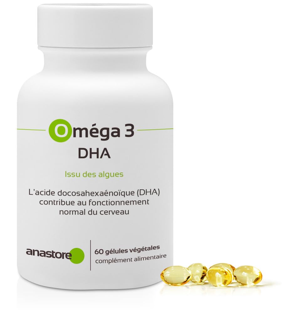 OMÉGA 3 DHA * 650 mg * pour Cerveau et Vision * 60 capsules * Améliore la santé cardiaque et cognitive * Format 650 mg /