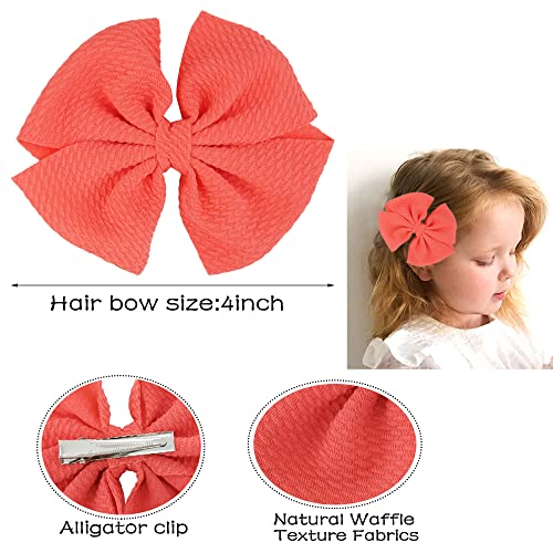 40 Colors Baby Girls Hair Bows Clips Barrettes 4Inch Waffle Hair Bows Alligator Clips Hair Accessories For Baby Girls Toddlers Kids Children Teens #TOP2