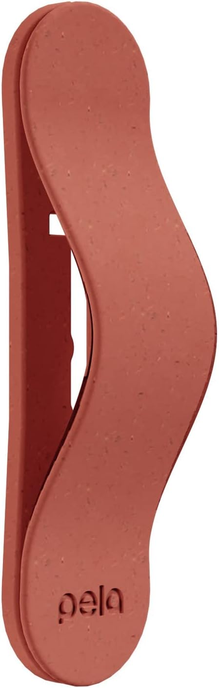 Pela - Collapsible Phone Grip & Stand for Phones and Tablets, Terracotta - Comfortable Universal Smartphone Adjustable Loop Handle with Kickstand - Made from Plants
