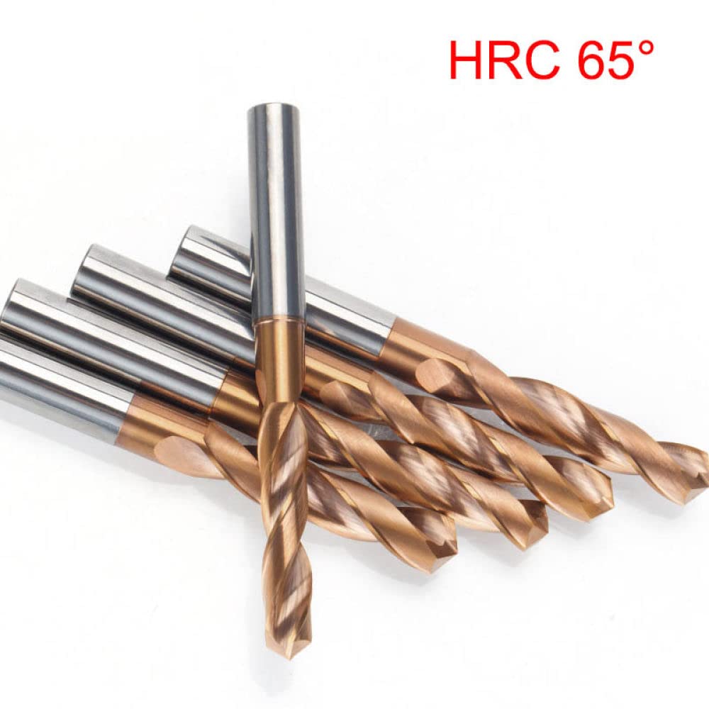 Punta elicoidale da 65 gradi 1.0-9.0mm Punte da trapano in metallo duro integrale per utensili di perforazione in metallo duro 3D Matkap intero in acciaio al tungsteno, 1,3 mm, 5 pezzi