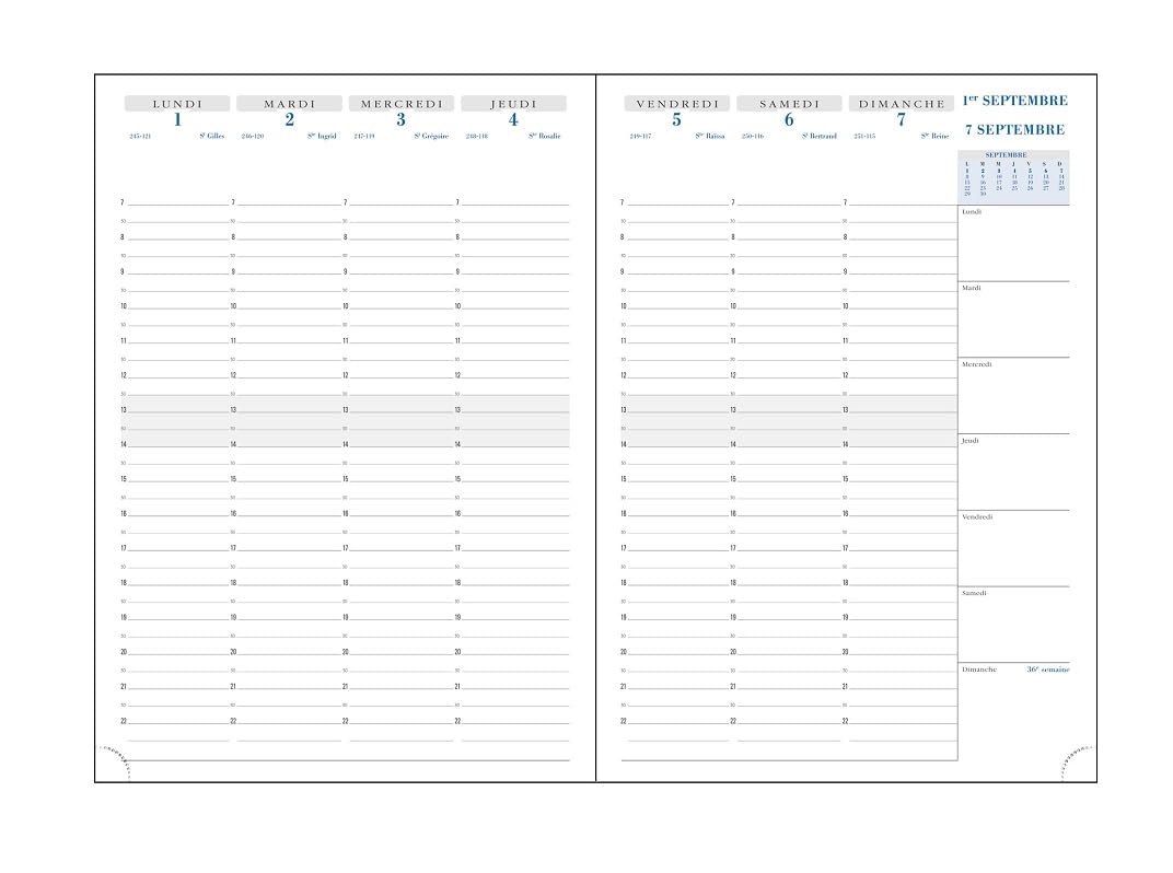 Exacompta 29447E - Agenda semanal de oficina SAD 29 – Colección Nilo – Dimensiones: 21 x 29,7 cm – Cobertura de grano de piel granulada – Septiembre de 2023 a diciembre de 2024