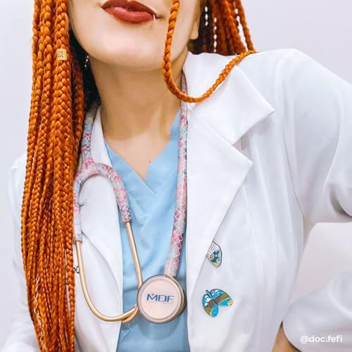 Image of MDF Instruments Baby Mermaid Rosegold ProCardial Cardiology Stethoscope, Lightweight Titanium, Adult, Dual Head, Baby Mermaid Tube, Rosegold Chestpiece-Headset, MDF797TBMRG