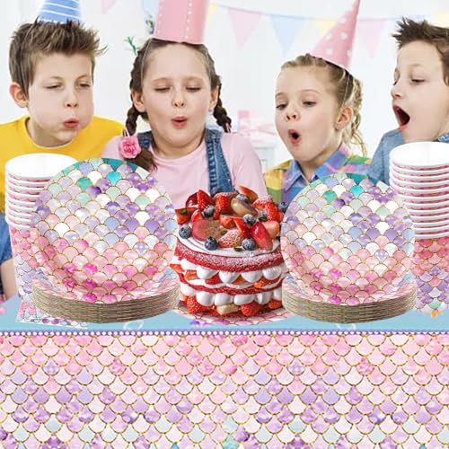 Lunriwis 50 Pezzi Stoviglie per Feste a Sirena Set...