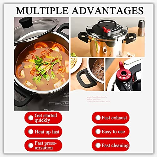 Household-High-Pressure-Cooking-Pot304-Stainless-Steel-Explosion-Proof-High-Pressure-Cooker-Suitable-for-Induction-Cooker-GasSilver-4L