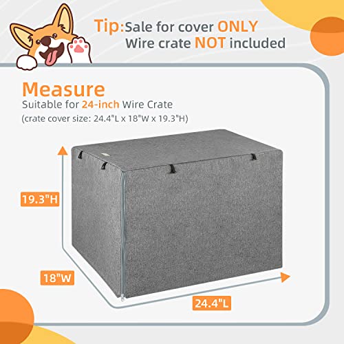 Seiyierr Double Door Dog Crate Cover,Dog Kennel Cover For Metal Dog Crates, Lightweight 600D Polyester Indoor/Outdoor Crate Cover(Fits 24 30 36 42 60 Inches Wire Crate) #TOP1