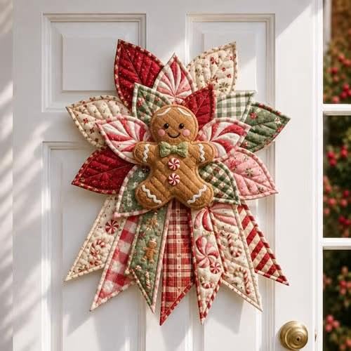 Festive Quilted Christmas Door Hanging DIY Sewing Kit for Beginners