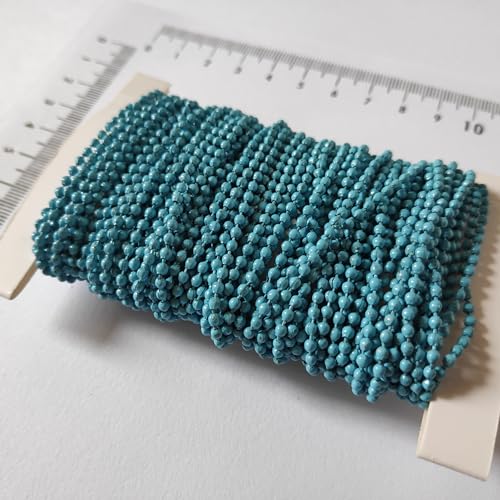 Image of GoSetGet! 12 mtr-LITE Blue-1.5mm Metal Ball Chain for LIPPAN Art, Rangoli, Jewelry Making, Crafts, Decorative, Long Lasting Finish (12 Mtr LiteBlue)