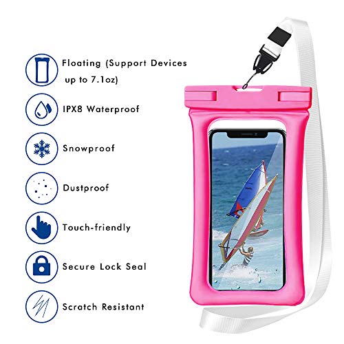 Homearda Waterproof Phone Pouch Floating,Universal Waterproof Case,Dry Bag Ipx8 Tpu Clear,2-Pack Compatible For Iphone Xs Max/Xr/X/8/8Plus/7/7Plus6/6S Galaxy Note Up To 6.5" (Blue+Green) #TOP1