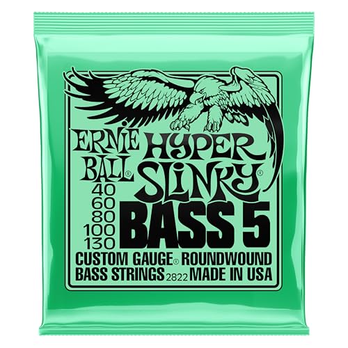 Image of Ernie Ball Hyper Slinky Nickel Wound 5-String Electric Bass Strings 40-130 Gauge (P02822)