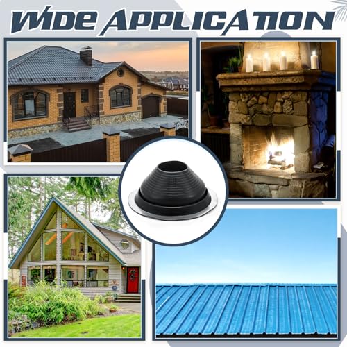 Yaocom 1 Pcs #7 Metal Roof Pipe Flashing Vent Boot for Od 6" to 11" Epdm Flexible Roofing Jack, 14-1/4 Inch in Base Diameter(Pipe Od 6" to 11", 14-1/4 Inch in Base Diameter, Black) — view 6