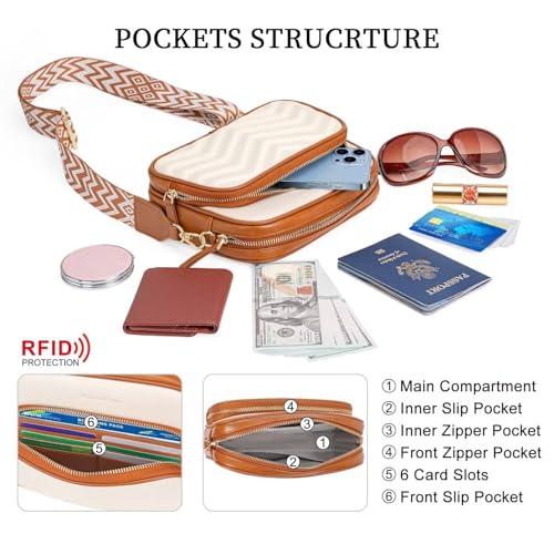 Peacocktion Crossbody Bags for Women Travel Quilted Vegan Leather Small Cross Body Purses Shoulder Handbags with Wide Strap2