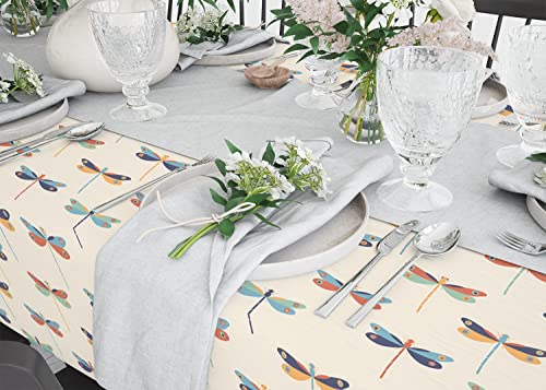 Dragonflies Pattern - Rectangle Oblong Linen Tablecloth, 60" X 84" Inches Washable Decorative Table Cloth #TOP3