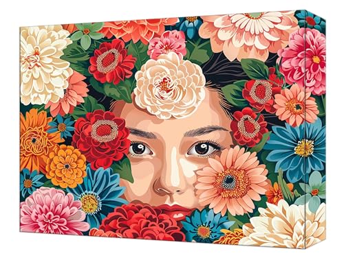 Peinture par numéro adulte femme kit de loisirs créatifs DIY avec acrylique 60x80cm