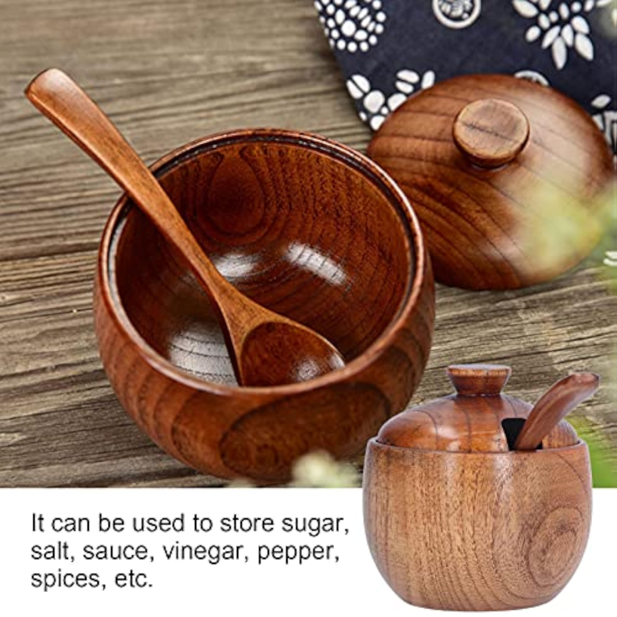 Unique Salt Container with Spoon for Kitchen Storage
