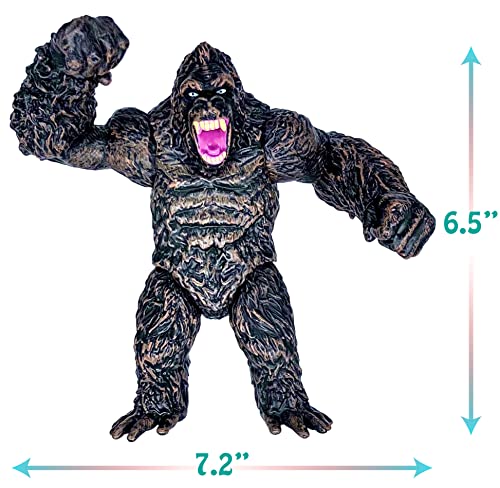 Twcare King Kong Vs Godzilla Attack Action Figure 6.5” Fight Mode Gorilla Ape Solid Wild Movie Series, Travel Bag #TOP2