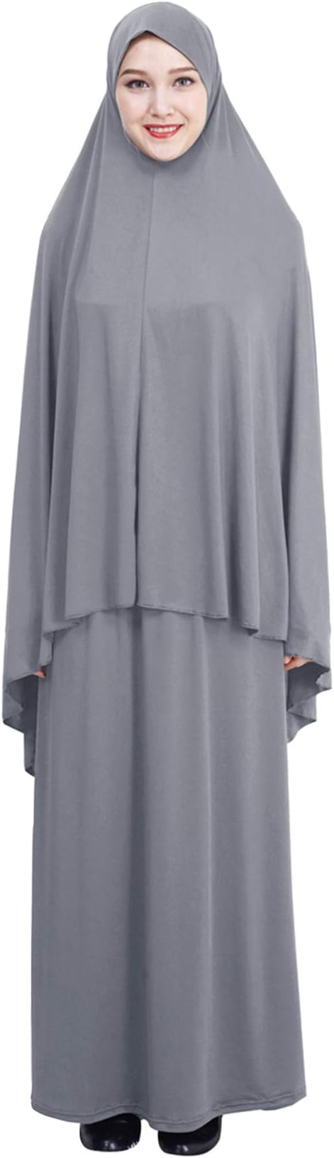 BestgiftWomen's Prayer Dress Overhead Hijab Abaya 2 Pieces Set