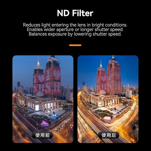 Image of TELESIN Magnetic CPL ND16 /ND64 /ND256 Filters Kit for DJI Osmo Pocket 3 4, HD Optical Glass /Multi-Coated Osmo Pocket 3 Neutral Density Polarising Filter, Pocket 4 Action Camera Creator Accessories