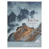 Christian Art Gifts 1000 Piece Inspirational Scripture Jigsaw Puzzle for Men, Women & Kids: Faith Can Move Mountains Family Activity Game, Sturdy Easy Fit Die-Cut, Scenic Mountain Multicolor Landscape