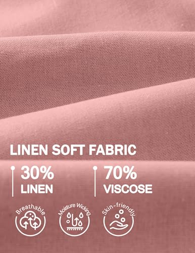 Image of COOFANDY Mens Casual Linen Shorts Elastic Waist Drawstring Loose Fit Summer Beach Vacation Shorts with Pockets