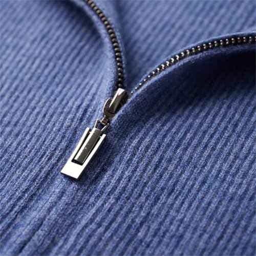 Men's Wool Top Round Neck Knitted Zipper Cardigan Thickened Warm Long Sleeved Sweater2