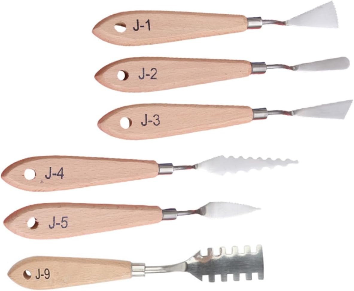 Gadpiparty 6Pcs Painting Knives Professional Palette Knives for Oil Art Versatile Spatulas with Smooth Handles for Artists and Beginners