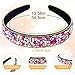 Isslly 2PCS Colorful Rhinestone Headband for Women, 1inch Wide Vintage Girls' Headbands, Fashion Crystal Headband, Jeweled Headbands, Diamond Padded Hair Accessories for Parties, Festivals