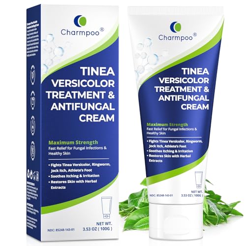 CHARMPOO Clotrimazole 1% Antifungal Cream for Tinea Versicolor 3.53 oz