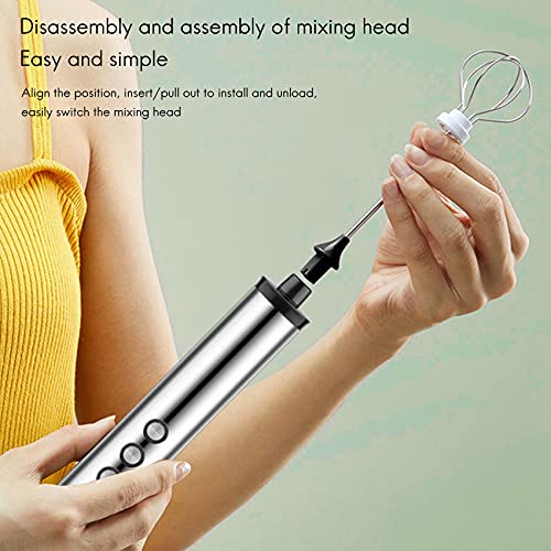 tellaLuna Espumador de Leche EléCtrico USB 3 Velocidades Espumador de Café Capuchino 3 Batidoras Batidora de Huevos de… - Imagen 6