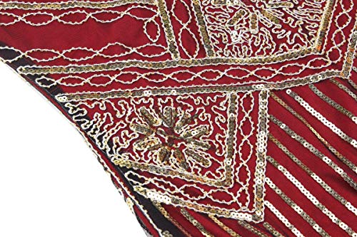 1920s Gatsby Sequin Fringed Paisley Flapper Dress with 20s Accessories Set (3XL, Wine Red)