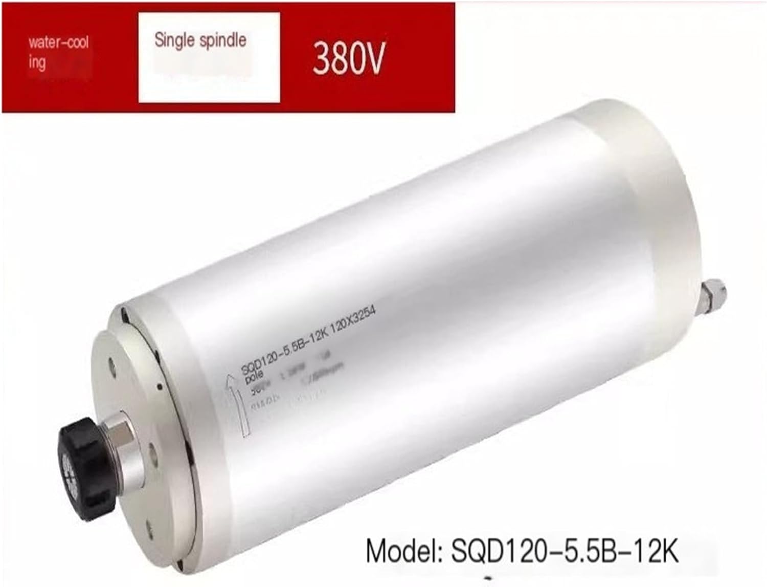 Mold Motor High-power Water-cooled Electric Spindle 5.5kw High-speed Four Bearings For CNC machine tools(5.5kw-er25-120 diameter-380v-4p)
