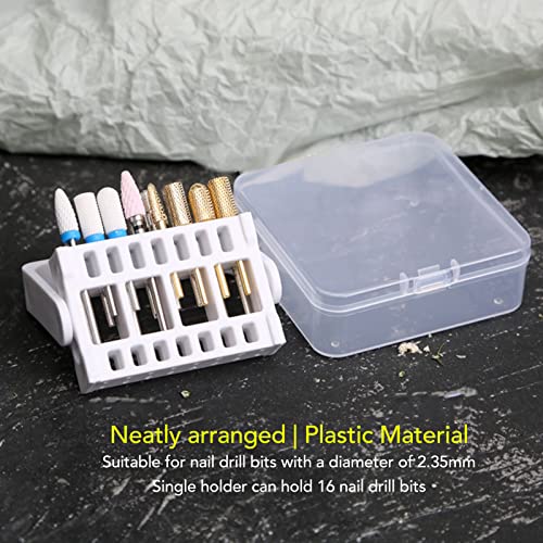 4pcs Nail Drill Bit Holder Stand Display Organizer, Dustproof Stand Displayer Organizer Container 16 Holes Manicure Tools - Image 2