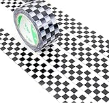 Arvakr Designer Cute Packing Tape, Colorful Printing Shipping Tape, Carton Decorative Tape for Sealing Boxes, 2" x 110 yd, Check - White