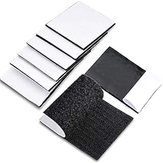 TEUVO 6 Pairs Sticky Pads, 11CM Wide and 15CM Long Hook and Loop Tape with Adhesive for Crafting DIY, Home and Office Applications of Fixing, Mounting and Hanging