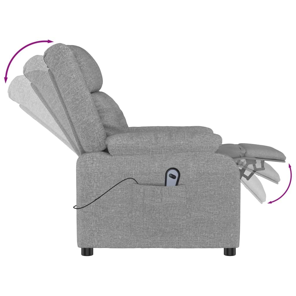 vidaXL Sillón reclinable eléctrico Tela Gris Claro
