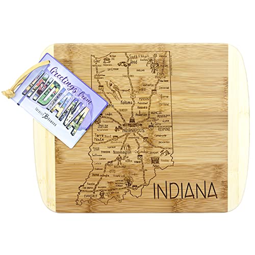 Image of Totally Bamboo A Slice of Life Indiana Engraved Map Cutting Board
