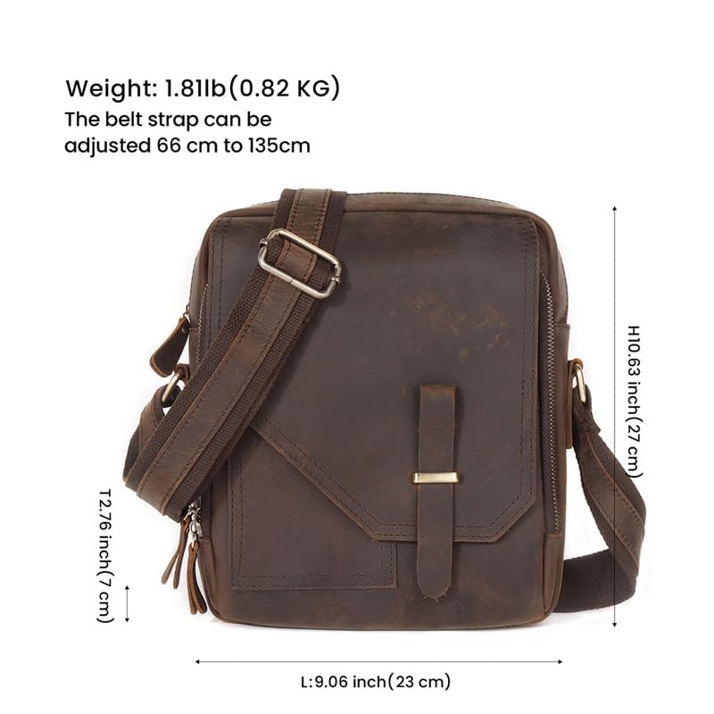 Vintage Messenger Bag Vertical Shoulder Bag Crossbody Bag Large Capacity Crossbody Bag(Brown-2)3