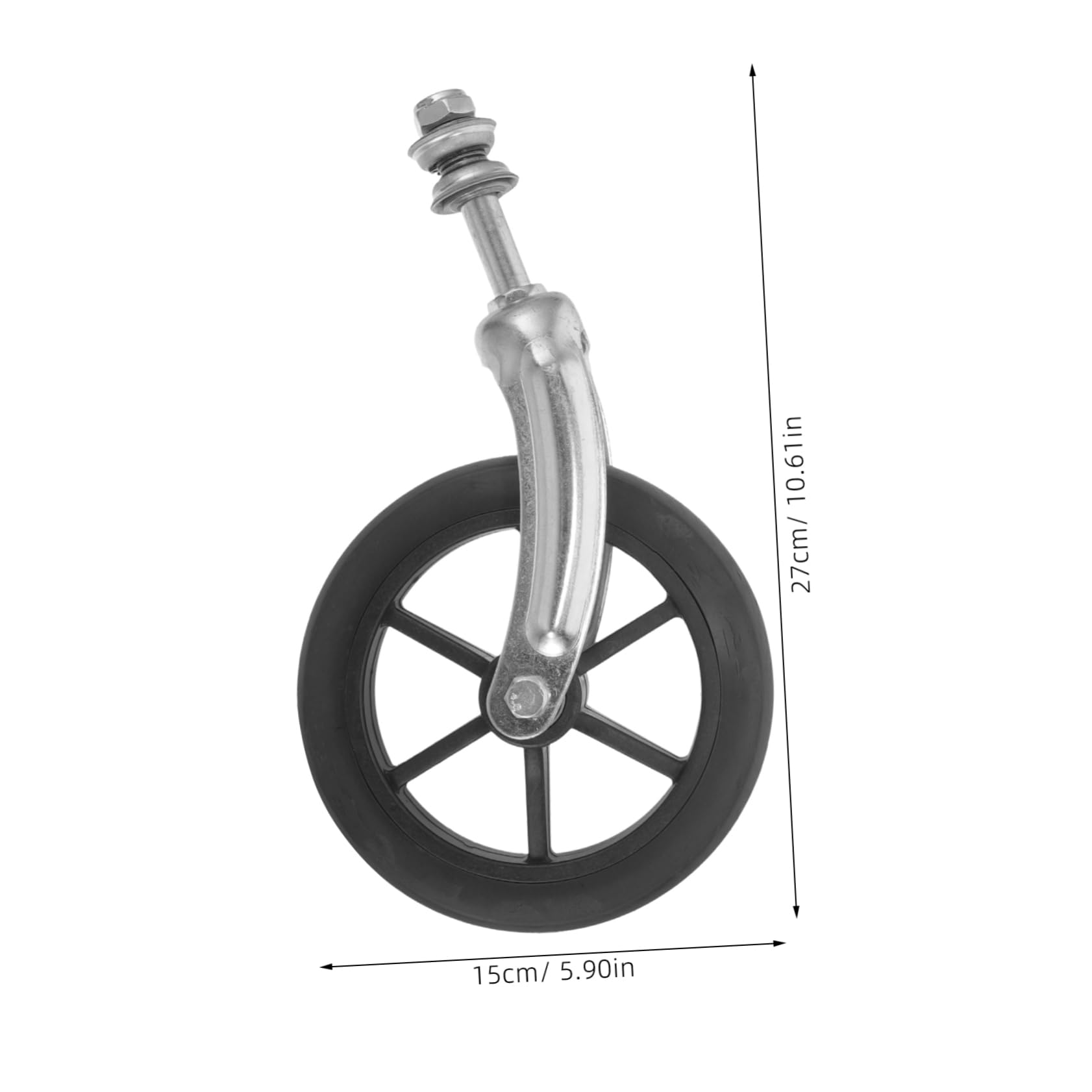 Rueda Delantera para Silla de Ruedas con Soporte y Rodamiento | 1 Juego, Tubo de Acero y Goma, Horquilla Frontal con Bracket, Repuesto para Movilidad