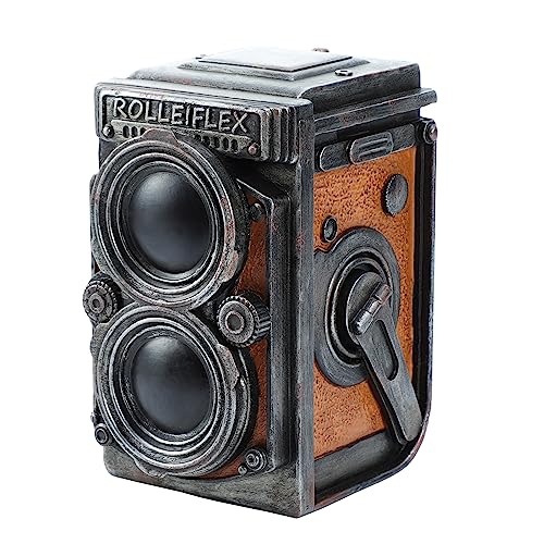 Colias Wing Vintage Style View Camera Shape Coin Bank Money Saving Bank Toy Bank Cents Penny Piggy Bank Home Decor-Brown