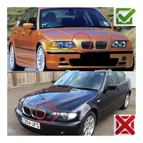 Parrilla frontal negra brillante para coche E46 de 4 puertas modelo 1998 a 2001 3