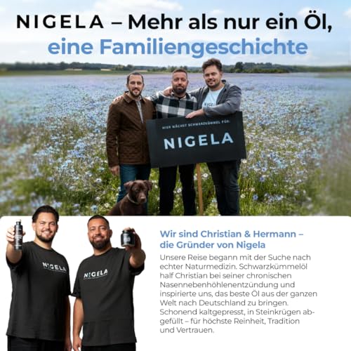 Nigela Schwarzkümmelöl Kapseln DAILY - Ägyptisches Schwarzkümmeloel ungefiltert - BIO Schwarzkümmel-Öl kaltgepresst - Premium Kümmelöl Kapsel für den täglichen Bedarf - Nigella Sativa Öl - 180 Stück